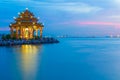 the majestic night sky at chinese temple in Thailand. Royalty Free Stock Photo