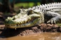 Majestic Nile Crocodile: A Glimpse into Natures Ferocity Royalty Free Stock Photo