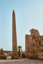 the obel and column at the entrance to an old stone building Royalty Free Stock Photo