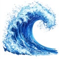 Majestic Ocean Wave Clipart on White Background Royalty Free Stock Photo