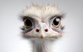 Majestic Ostrich on a White Canvas -Generative Ai