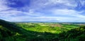 Majestic overview to the beautiful valley from the top of the hi