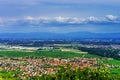 Majestic overview to the beautiful valley from the top of the hi