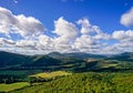 Majestic overview to the beautiful valley from the top of the hi