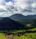 Majestic overview to the beautiful valley from the top of the hi