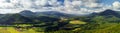 Majestic overview to the beautiful valley from the top of the hi