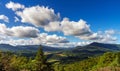 Majestic overview to the beautiful valley from the top of the hi