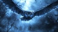 Majestic Owl in Flight Through a Night Sky Royalty Free Stock Photo
