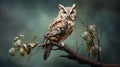 Majestic Owl Perched On Branch In Enchanting Artistic Style