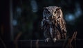 Majestic owl perched on branch, staring with wisdom and mystery generated by AI Royalty Free Stock Photo