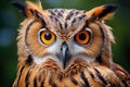 Majestic Owl portrait bird face. Generate Ai