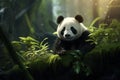 Majestic Panda tree giant forest. Generate Ai Royalty Free Stock Photo