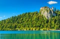 The majestic panorama with Lake Bled and castle,Slovenia,Europe Royalty Free Stock Photo