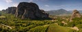 Majestic Panorama rocks of Meteora dominate the area of Kalabaka. Thessaly. Greece.