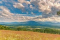 Majestic panorama of a wide mountain valley