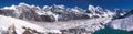 Majestic panoramic view of Everest Range with Gokyo Lake, Gokyo, Nepal Royalty Free Stock Photo