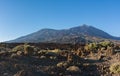 Majestic panoramic view of the Teide Volcano and Pico Viejo at s Royalty Free Stock Photo