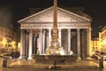 Majestic Pantheon and the Fountain by night on Piazza della Rotonda in Rome, Italy Royalty Free Stock Photo