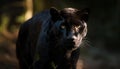 Majestic panther staring at camera in African wilderness area generated by AI