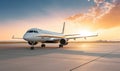 A Majestic Passenger Plane on the Tarmac, Ready for Departure Royalty Free Stock Photo