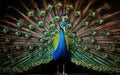 Majestic Peacock against White Backdrop -Generative Ai