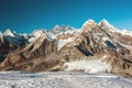 Majestic Peaks of Central Himalaya view Royalty Free Stock Photo