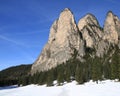 Majestic peaks seen from the Langental Valley near Wolkenstein Royalty Free Stock Photo