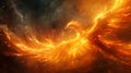 Majestic Phoenix Rising in a Fiery Blaze. A Symbol of Rebirth and Power.