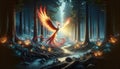 The Majestic Phoenix's Magical Rebirth: A Spectacle of Light and Shadows