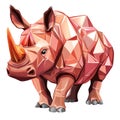Majestic Pink Rhino Low Poly Art Powerful Creature Royalty Free Stock Photo