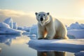 Majestic polar bear on an expansive ice floe, a stunning sight
