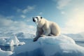 Majestic polar bear on iceberg, a solitary guardian of icy realms