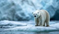 Majestic Polar Bear on Melting Iceberg, Climate Change Concept Royalty Free Stock Photo