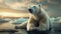 Majestic Polar Bear Resting in Arctic Wilderness. Generative ai