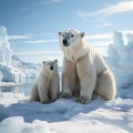 Majestic Polar Bear Roaming the Arctic Ice - Wildlife Photography Capturing the Vulnerable Beauty in its Frozen Habitat,