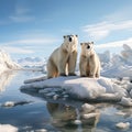 Majestic Polar Bear Roaming the Arctic Ice - Wildlife Photography Capturing the Vulnerable Beauty in its Frozen Habitat,