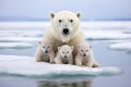 Majestic Polar bears snow arctic. Generate Ai