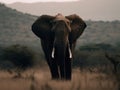 Majestic and powerful elephant in the wild created with Generative AI