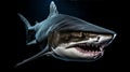 Majestic Predator: Portrait of a Shark Against a Dark Abyss