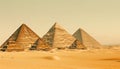 Majestic pyramid landscape ancient ruins eroded sandstone generated by AI