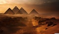 Majestic pyramid shape rises in ancient Egypt generated by AI