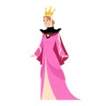 Majestic queen in pink dress and gold crown, Royalty Free Stock Photo