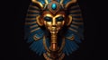 Majestic Ra: AI-Generated Portrait of the Egyptian Sun God on Black