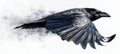The majestic raven soaring through the air with stunning grace and elegance. AI generated image Royalty Free Stock Photo