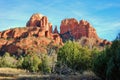 The majestic red rocks of Cathedral Rock near Sedona, Arizona. Royalty Free Stock Photo