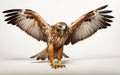 Majestic Red Tailed Hawk on White -Generative Ai Royalty Free Stock Photo