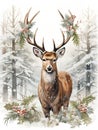 Majestic Reindeer: An Artistic Winter Wonderland Portrait
