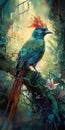 Majestic Resplendent Quetzal Bird AI Generative