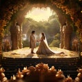 Majestic Ring Ceremony in an Enchanting Scene of Love and Splendor