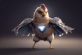 The Majestic Rooster in Superhero Costume